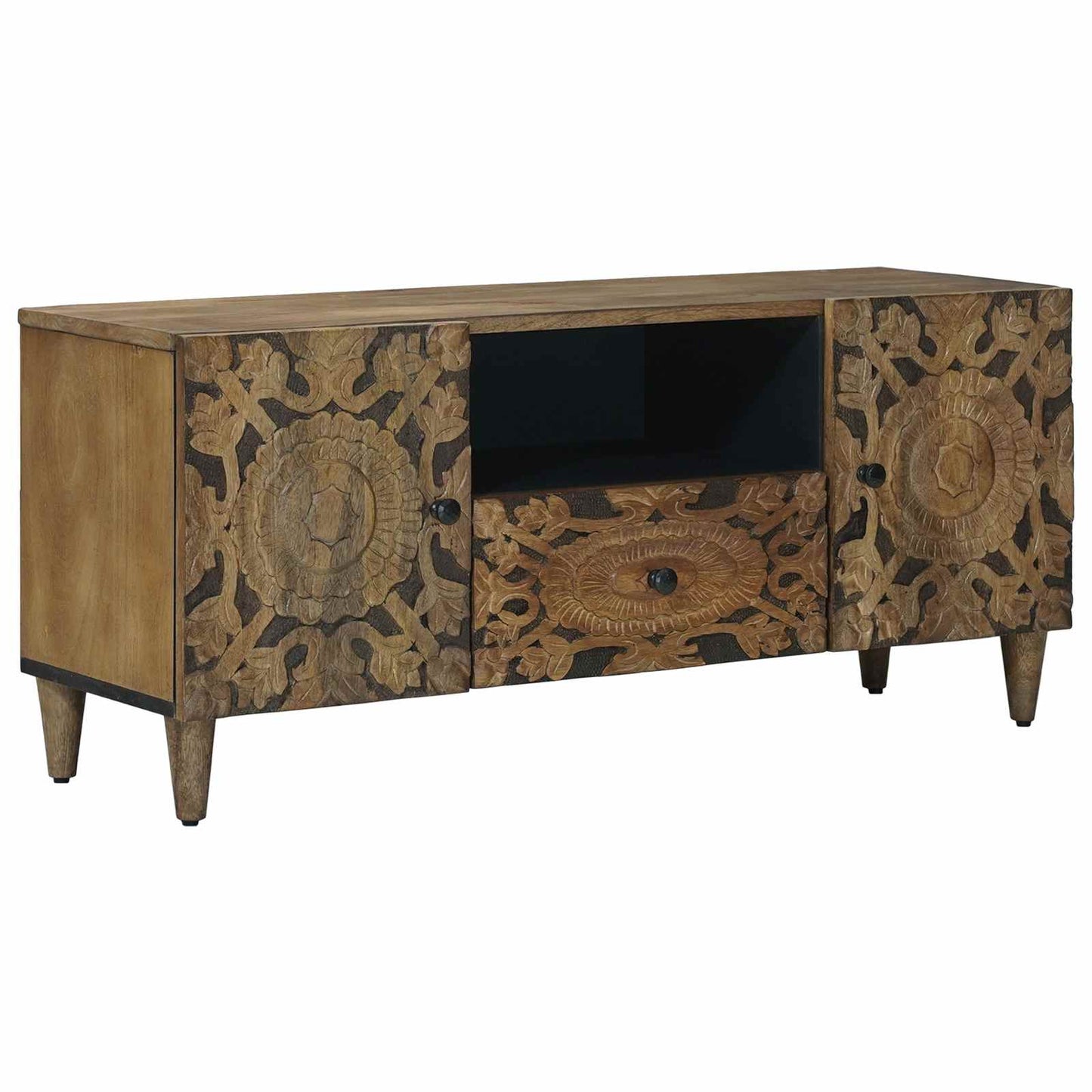 Mobile TV Marrone 105 x 33,5 x 46 cm Legno di mango massello | homemem39