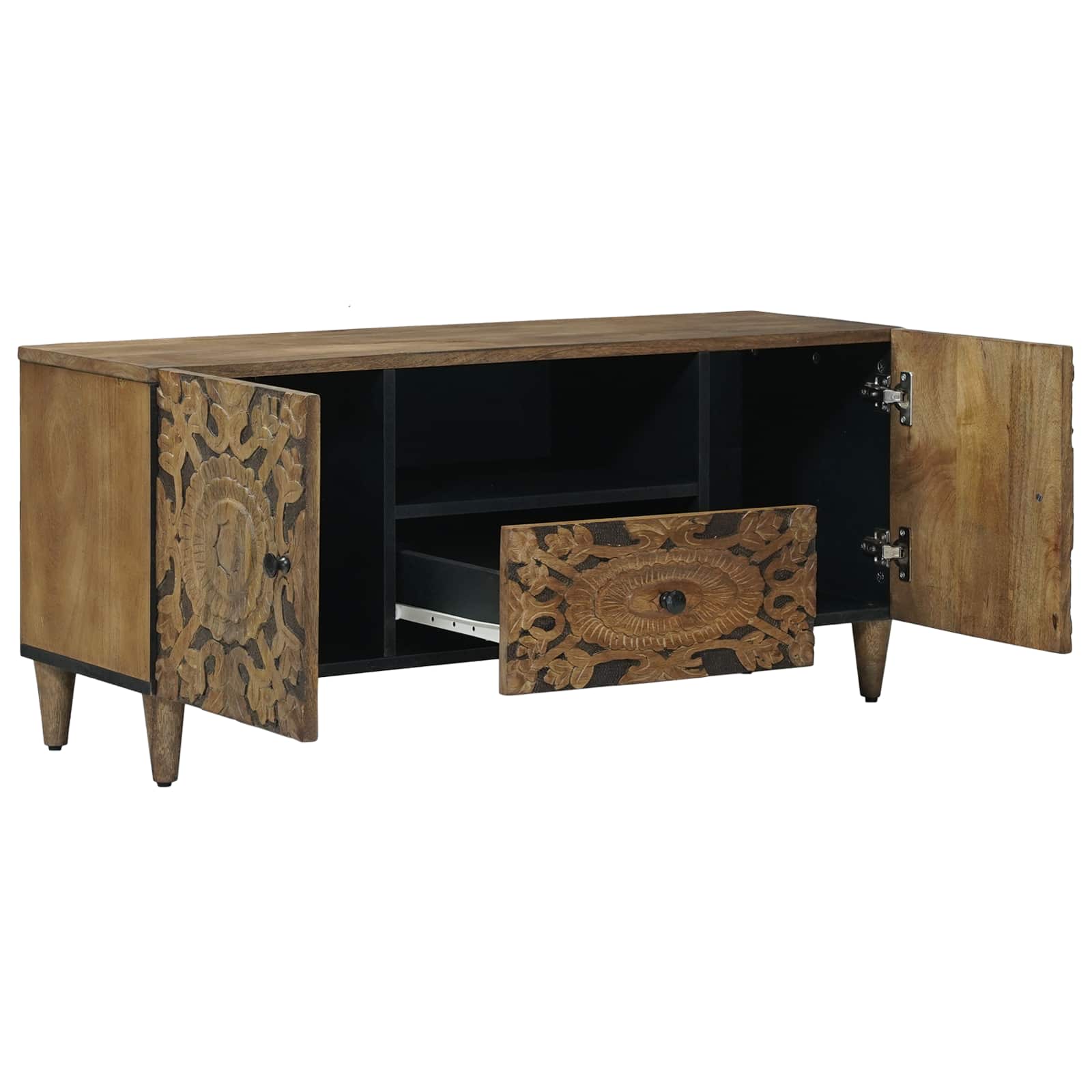 Mobile TV Marrone 105 x 33,5 x 46 cm Legno di mango massello | homemem39