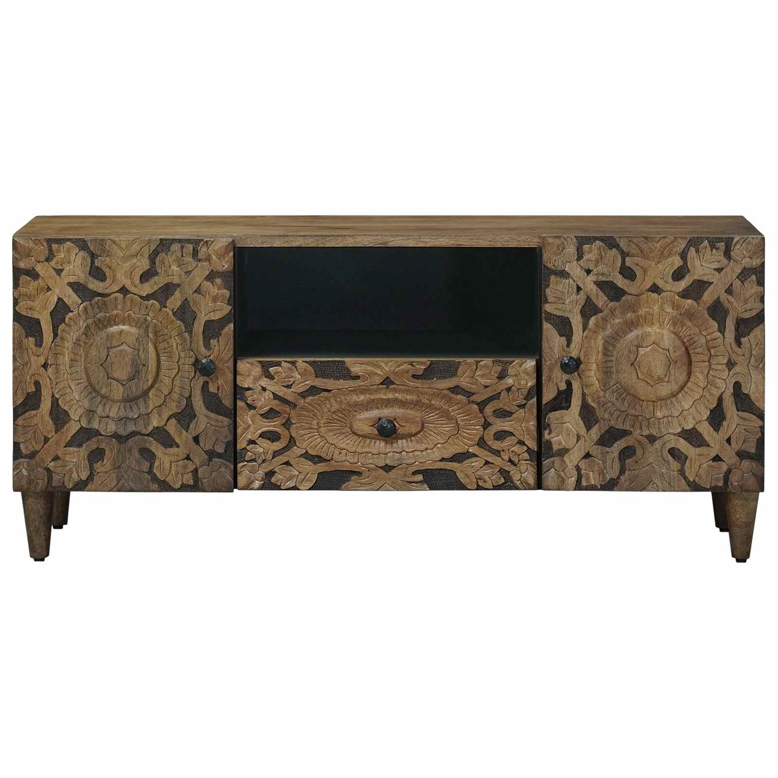 Mobile TV Marrone 105 x 33,5 x 46 cm Legno di mango massello | homemem39