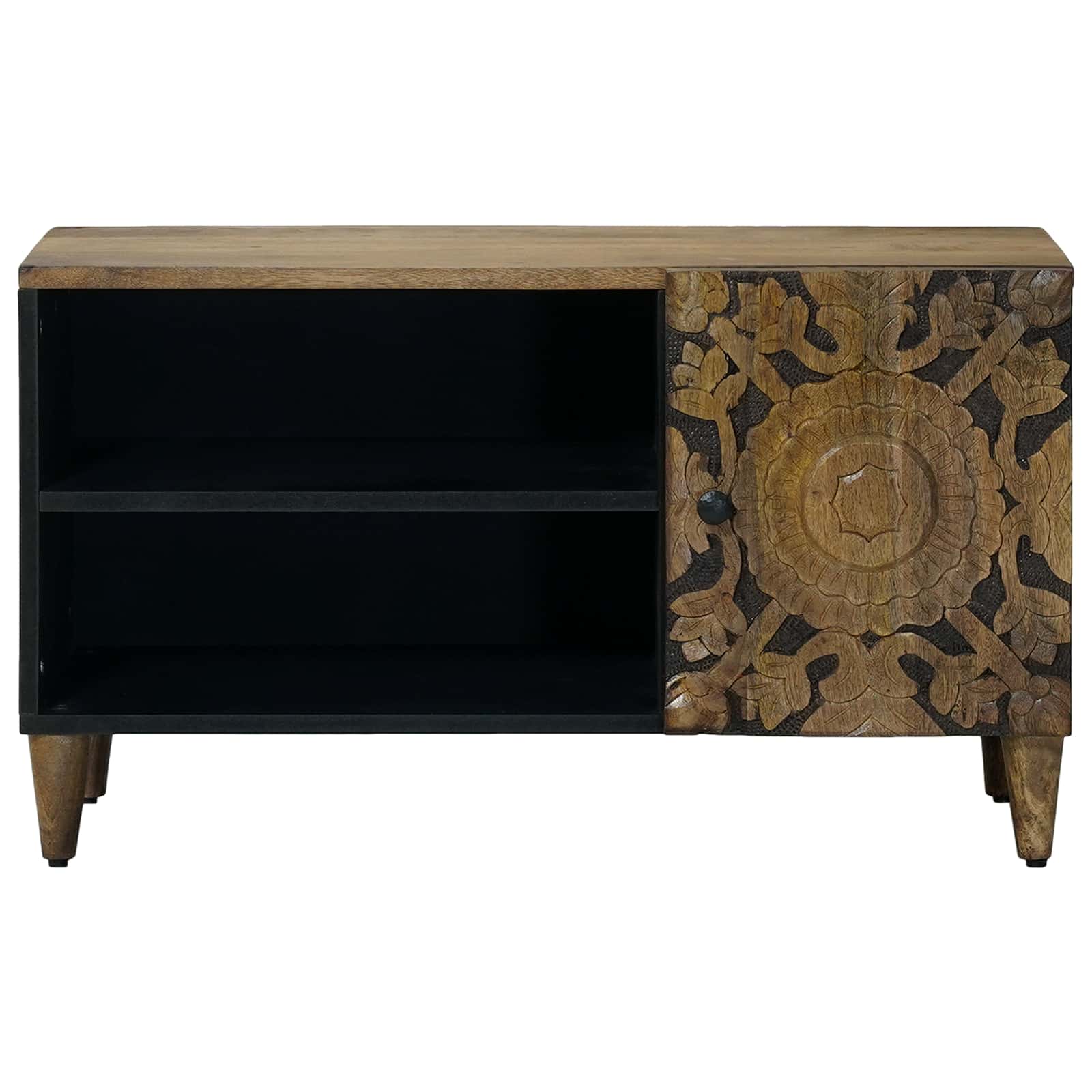 Mobile TV Marrone 80 x 31,5 x 46 cm Legno di mango massello | homemem39