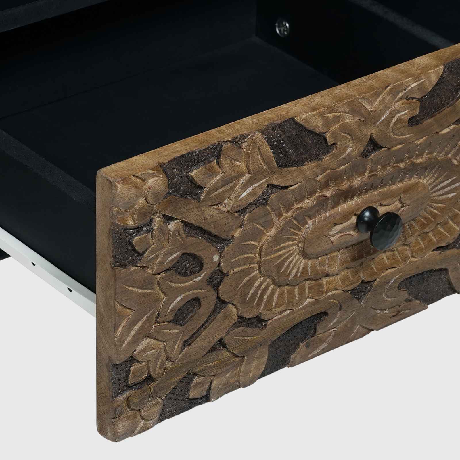 Mobile TV Marrone 100 x 33,5 x 46 cm Legno di mango massello | homemem39
