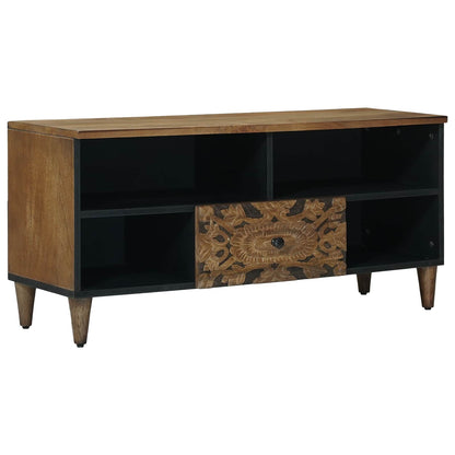Mobile TV Marrone 100 x 33,5 x 46 cm Legno di mango massello | homemem39