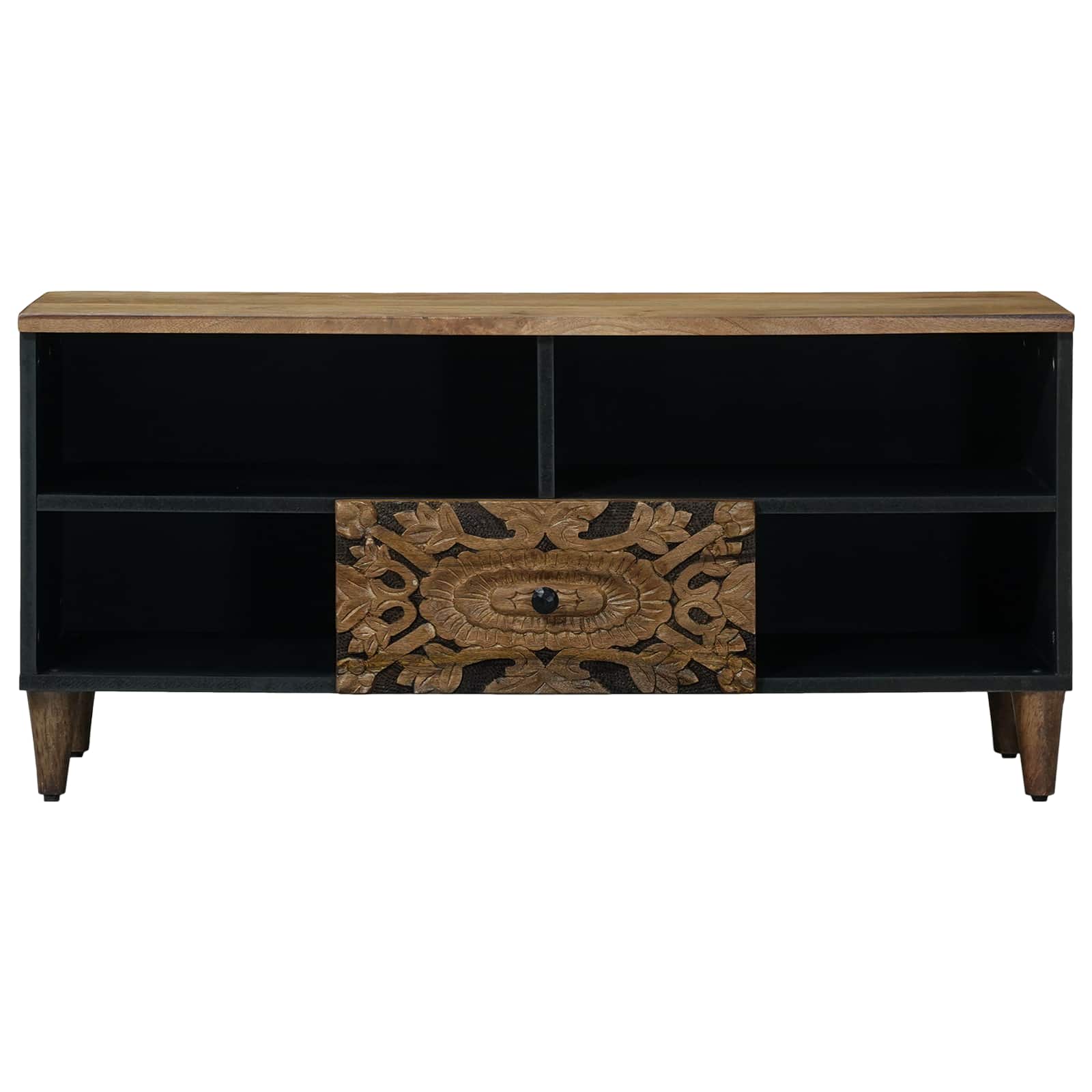 Mobile TV Marrone 100 x 33,5 x 46 cm Legno di mango massello | homemem39