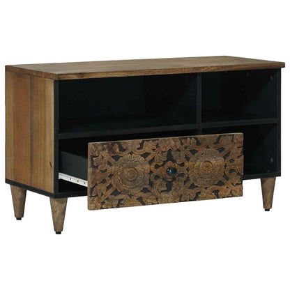 Mobile TV Marrone 80 x 33,5 x 46 cm Legno di mango massello | homemem39