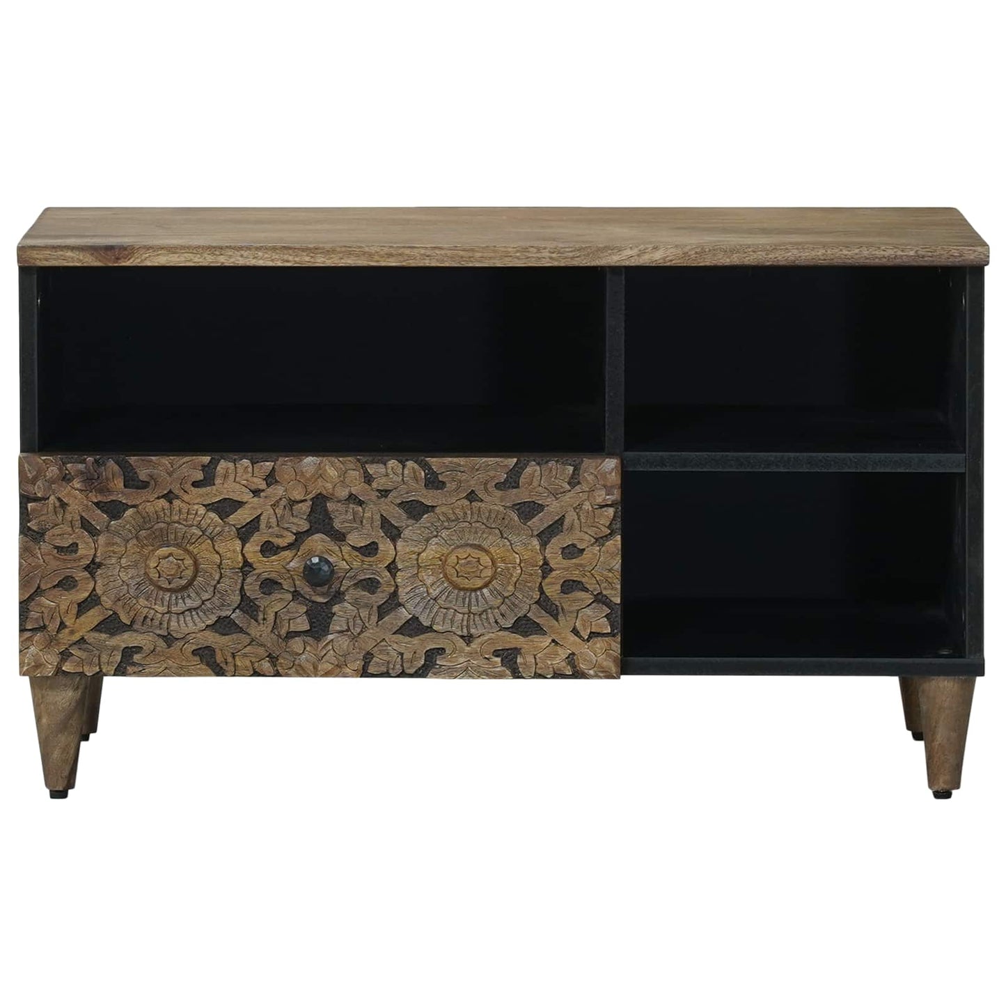 Mobile TV Marrone 80 x 33,5 x 46 cm Legno di mango massello