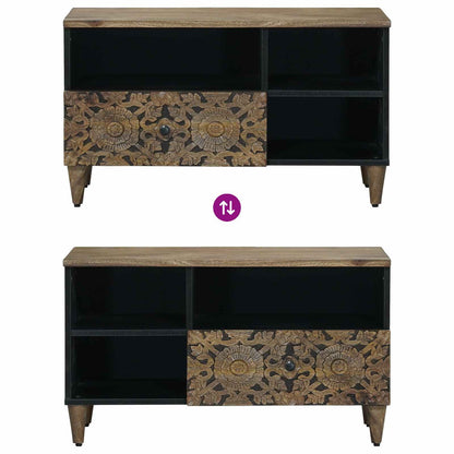 Mobile TV Marrone 80 x 33,5 x 46 cm Legno di mango massello