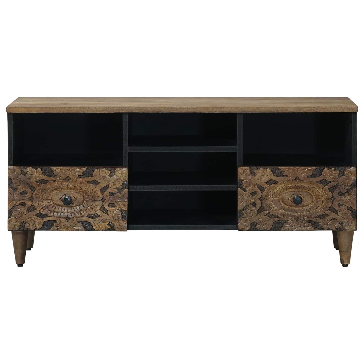 Mobile TV Marrone 100 x 33,5 x 46 cm Legno di mango massello
