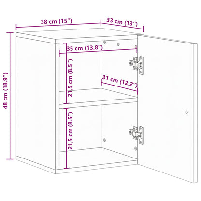 Mobile Appeso da Bagno con porta Marrone 38 x 33,5 x 48 cm | homemem39