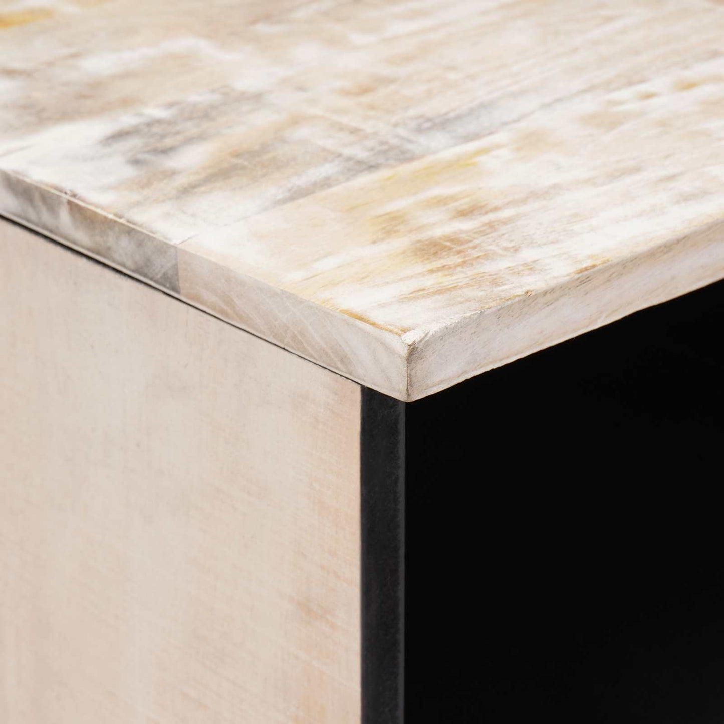 Mobile TV Bianco 70 x 33,5 x 46 cm Legno di mango massello | homemem39