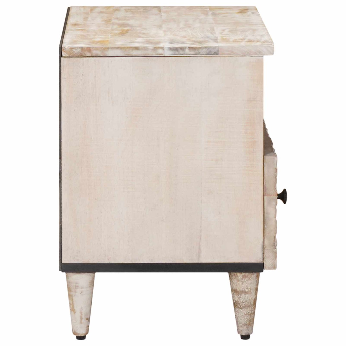 Mobile TV Bianco 70 x 33,5 x 46 cm Legno di mango massello | homemem39