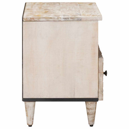 Mobile TV Bianco 70 x 33,5 x 46 cm Legno di mango massello | homemem39