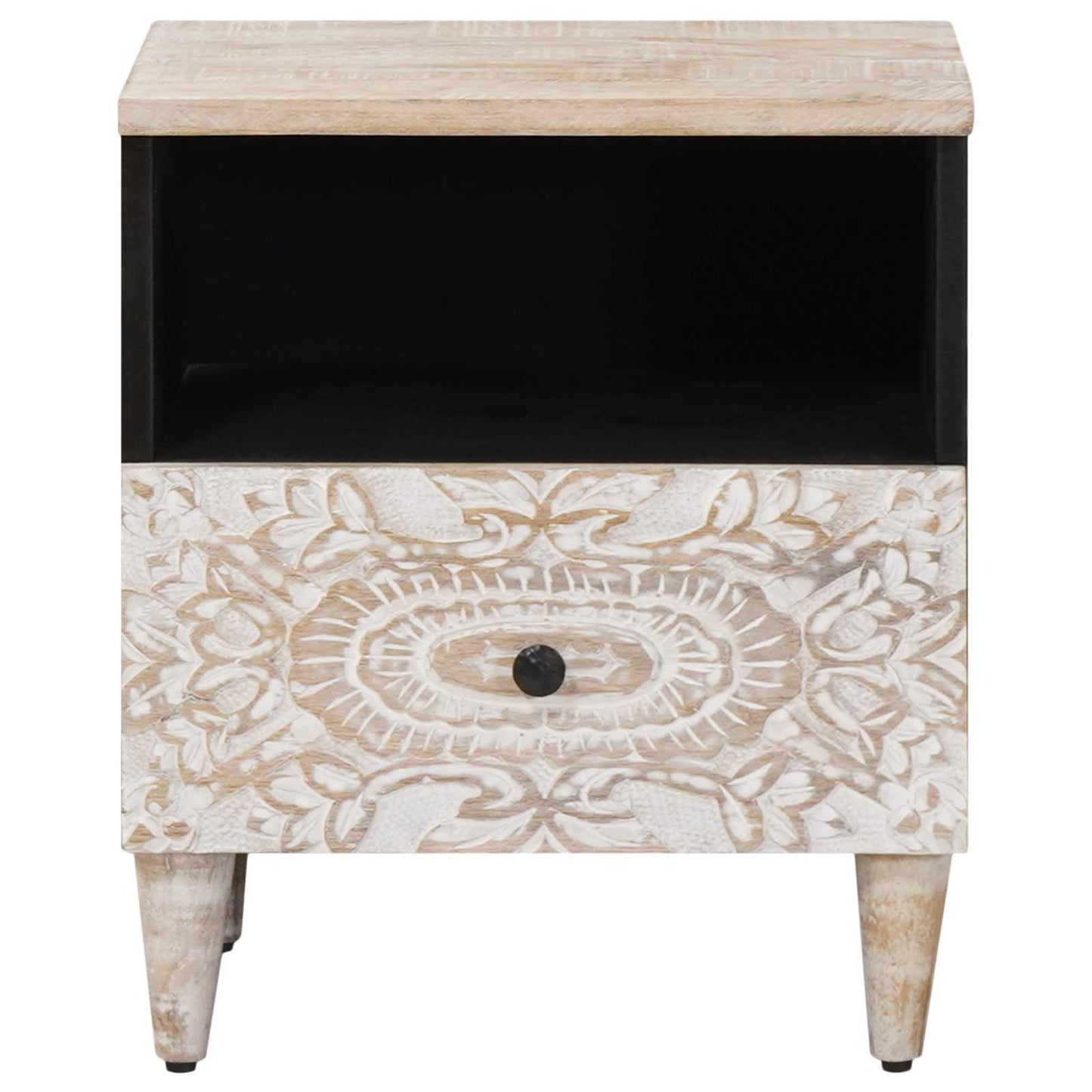 Mobiletto da Letto con cassetto Bianco 40 x 33 x 46 cm | homemem39