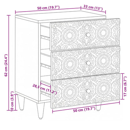 Mobiletto da Letto con cassetto Bianco 50 x 33 x 60 cm | homemem39