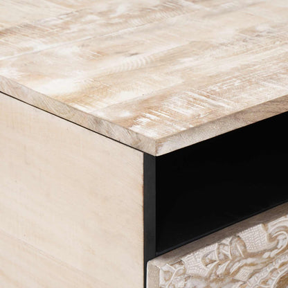 Tavolino da salotto con cassetto Bianco 80 x 54 x 40 cm | homemem39