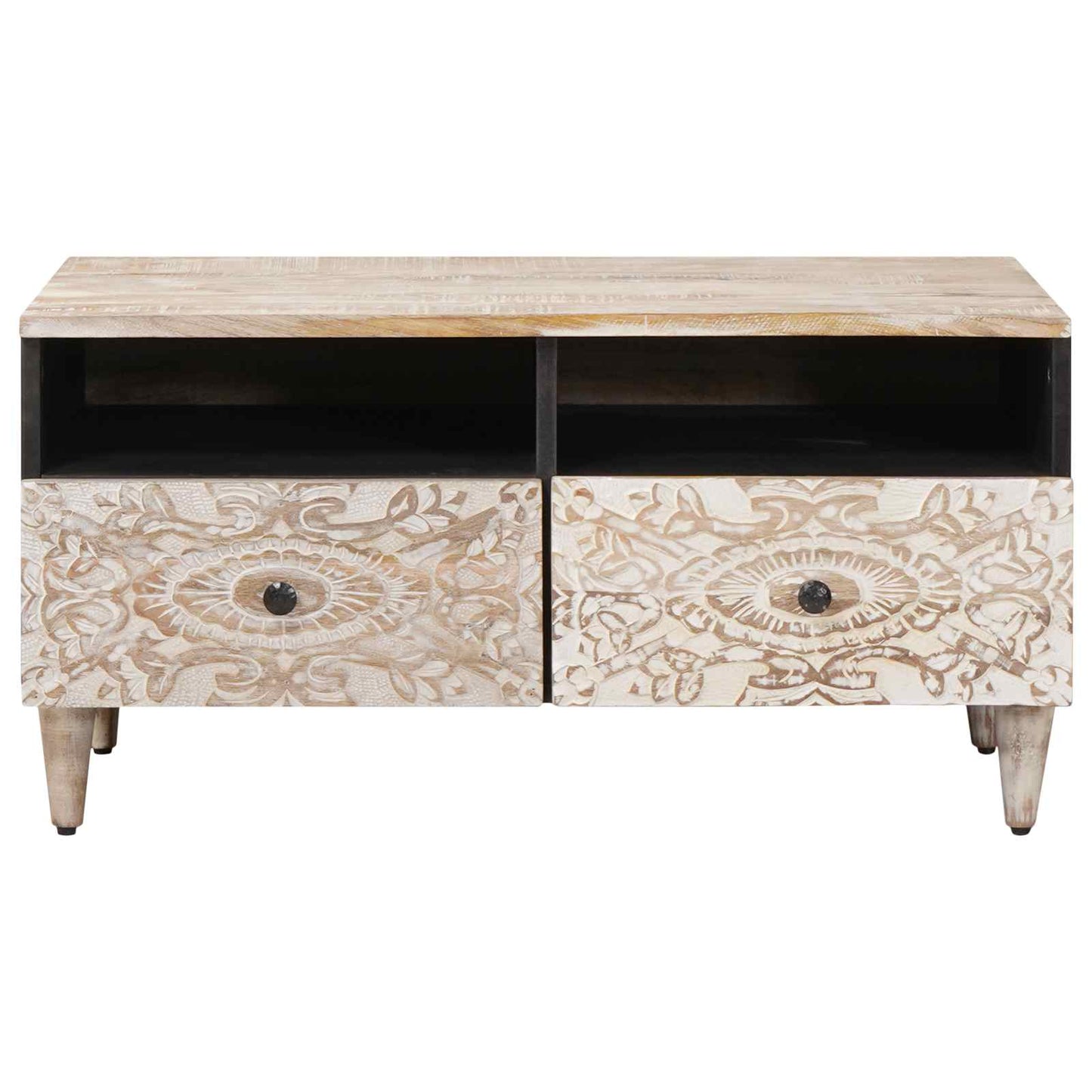 Tavolino da salotto con cassetto Bianco 80 x 54 x 40 cm | homemem39