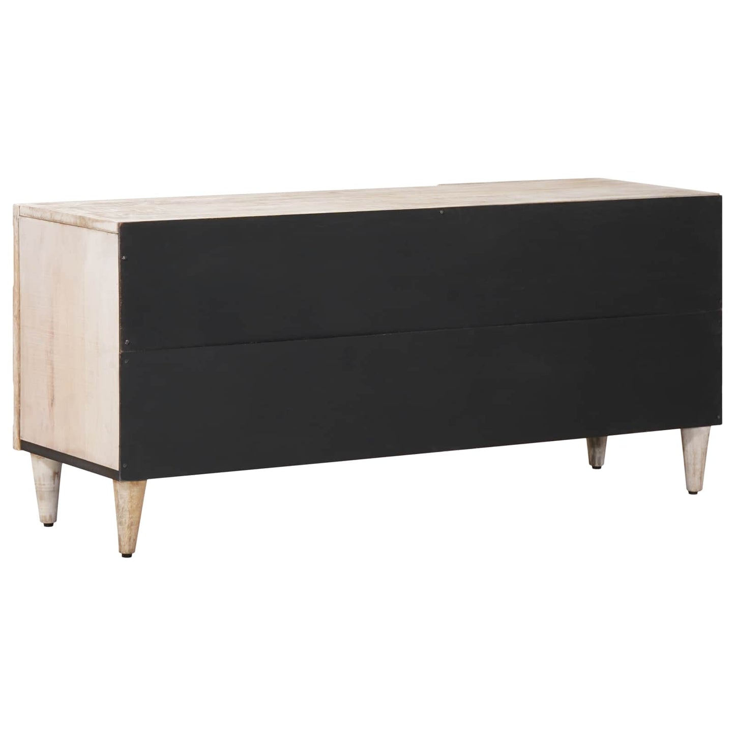 Mobile TV Bianco 105 x 33,5 x 46 cm Legno di mango massello