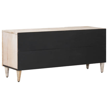 Mobile TV Bianco 105 x 33,5 x 46 cm Legno di mango massello