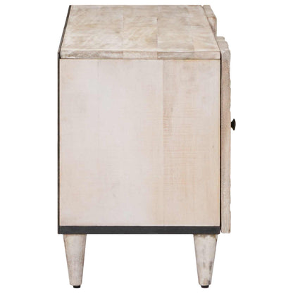 Mobile TV Bianco 105 x 33,5 x 46 cm Legno di mango massello | homemem39