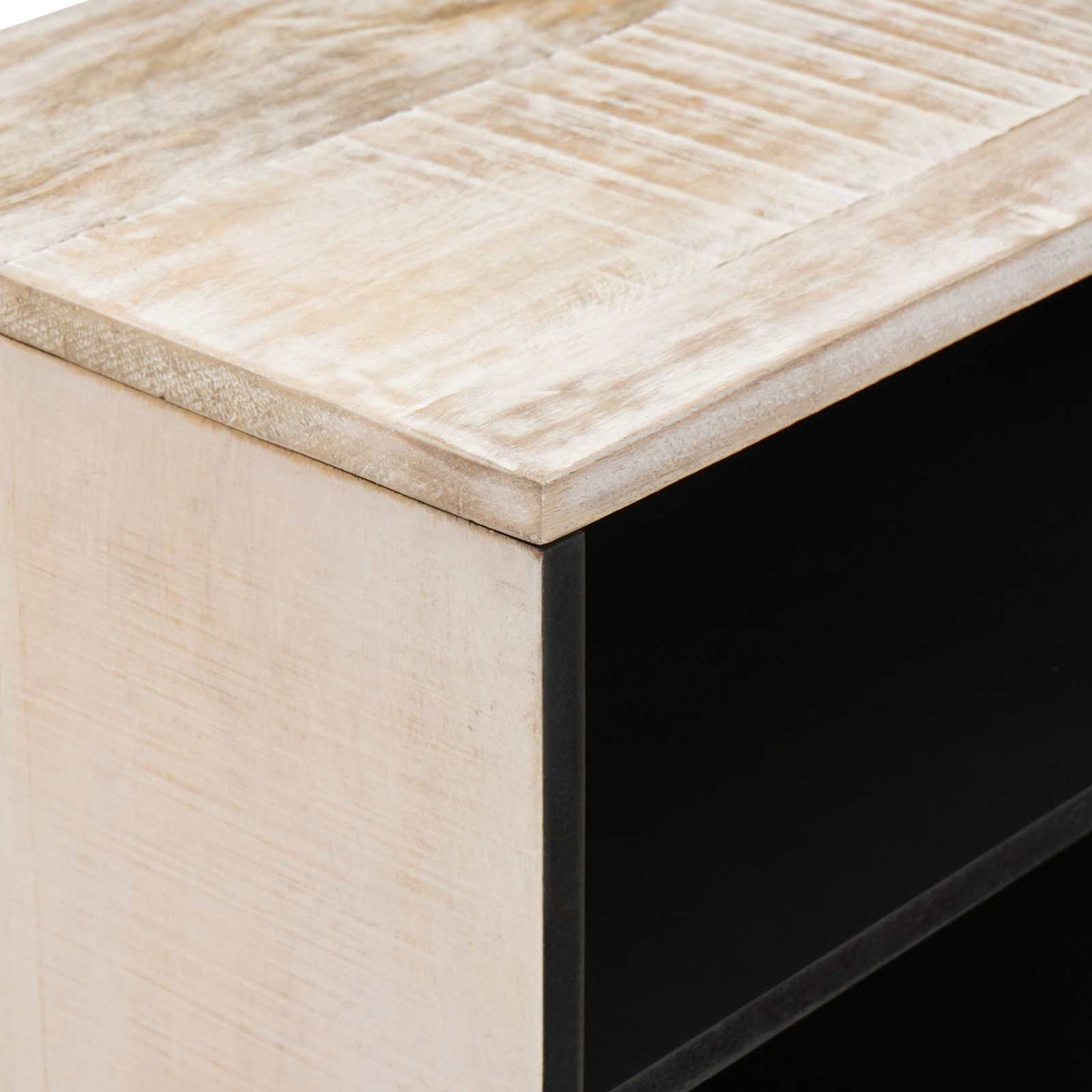 Mobile TV Bianco 80 x 31,5 x 46 cm Legno di mango massello | homemem39