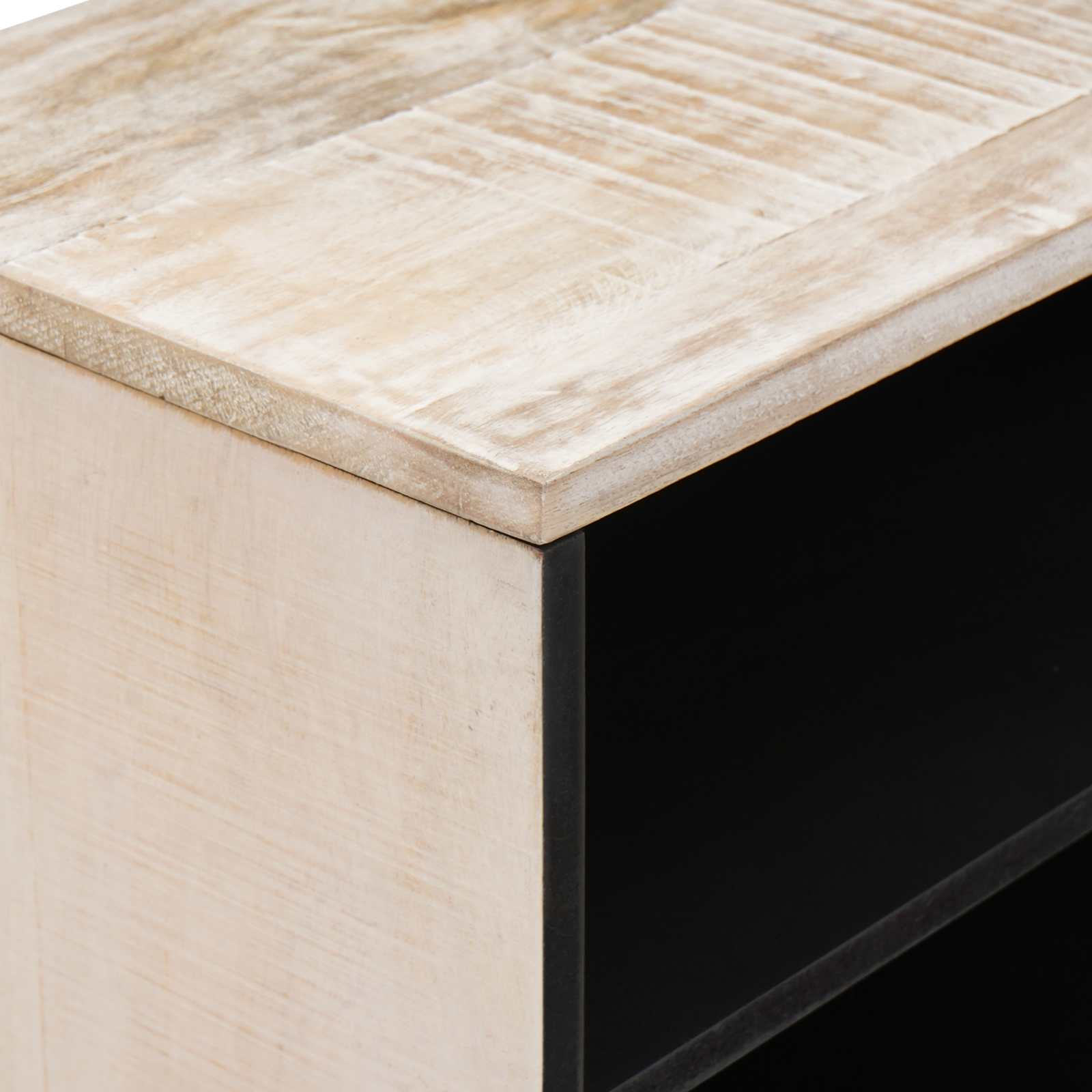 Mobile TV Bianco 80 x 31,5 x 46 cm Legno di mango massello | homemem39