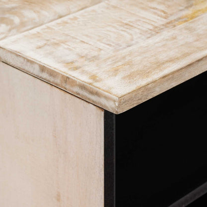 Mobile TV Bianco 100 x 33,5 x 46 cm Legno di mango massello | homemem39