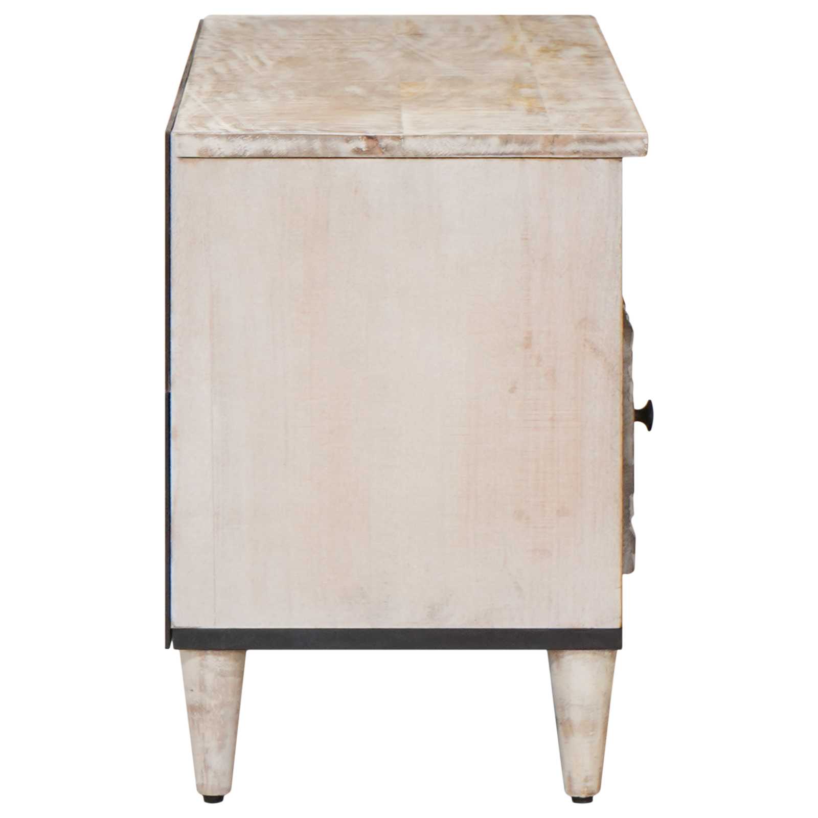 Mobile TV Bianco 100 x 33,5 x 46 cm Legno di mango massello | homemem39
