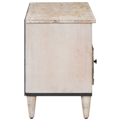 Mobile TV Bianco 100 x 33,5 x 46 cm Legno di mango massello | homemem39