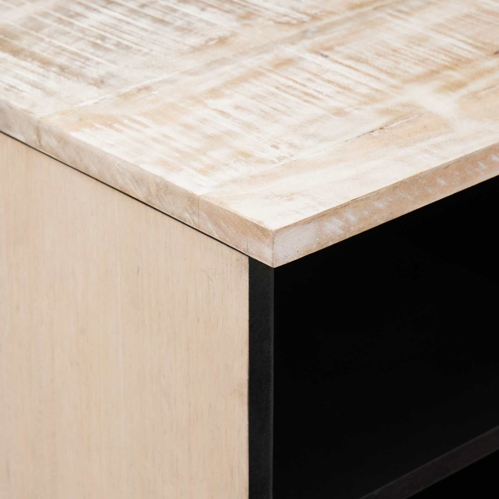 Mobile TV Bianco 80 x 33,5 x 46 cm Legno di mango massello | homemem39