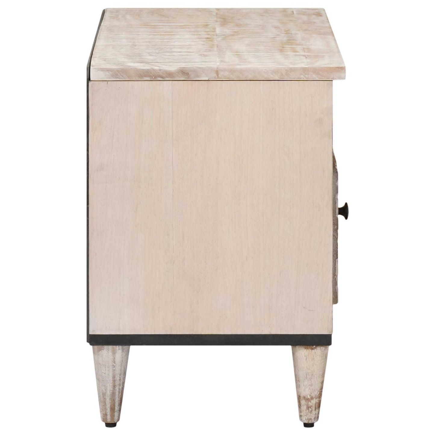 Mobile TV Bianco 80 x 33,5 x 46 cm Legno di mango massello | homemem39