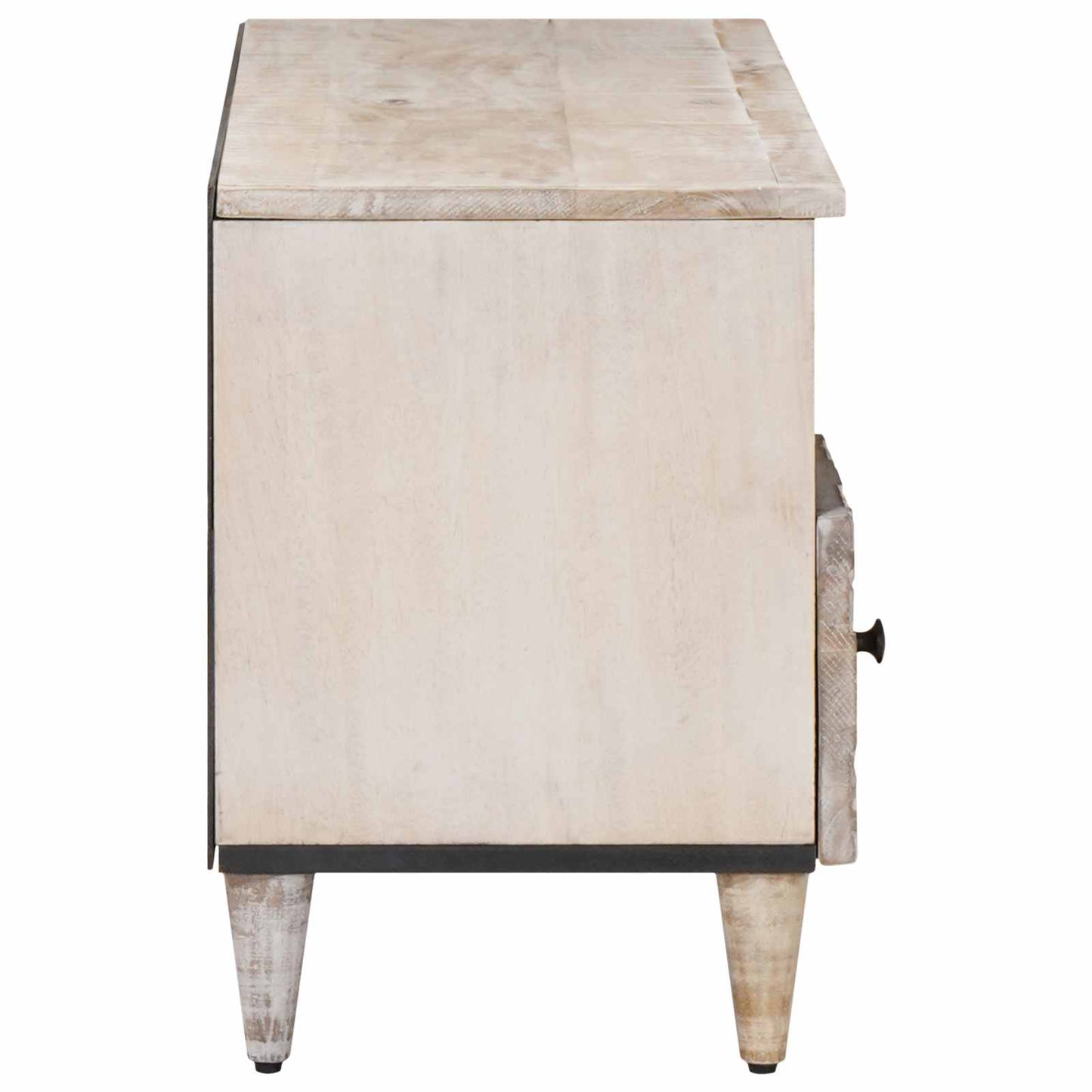 Mobile TV Bianco 100 x 33,5 x 46 cm Legno di mango massello | homemem39