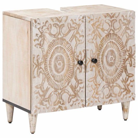 Armadio per Lavabo da Bagno con porta Bianco 62 x 33 x 58 cm