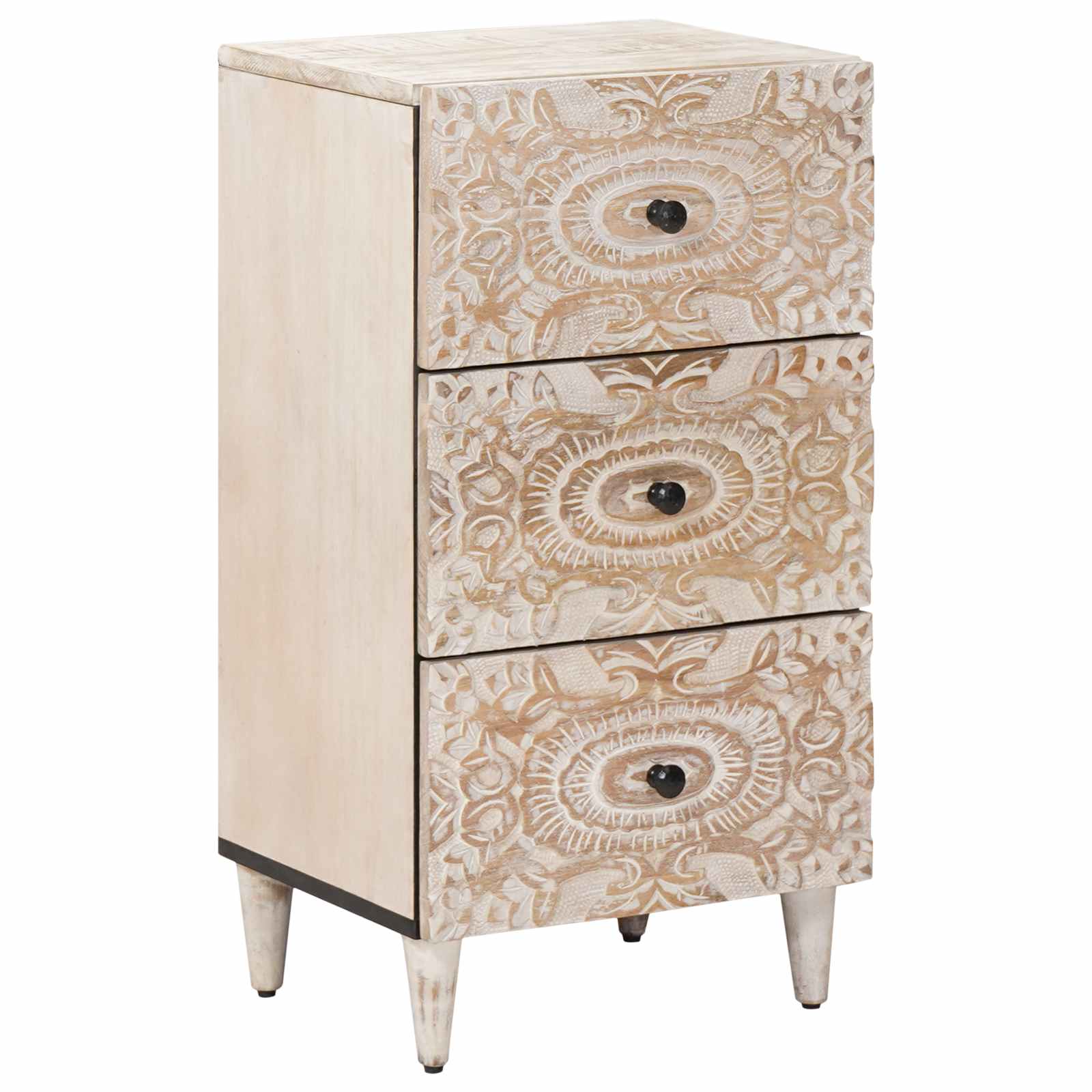 Credenza Bianco 40 x 33,5 x 75 cm Legno di mango massello | homemem39