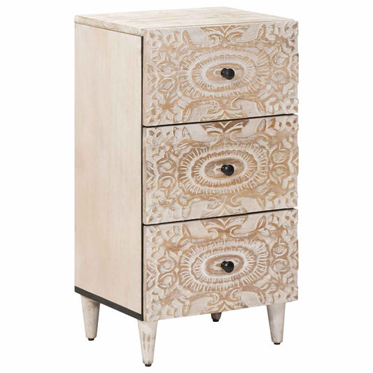 Credenza Bianco 40 x 33,5 x 75 cm Legno di mango massello | homemem39