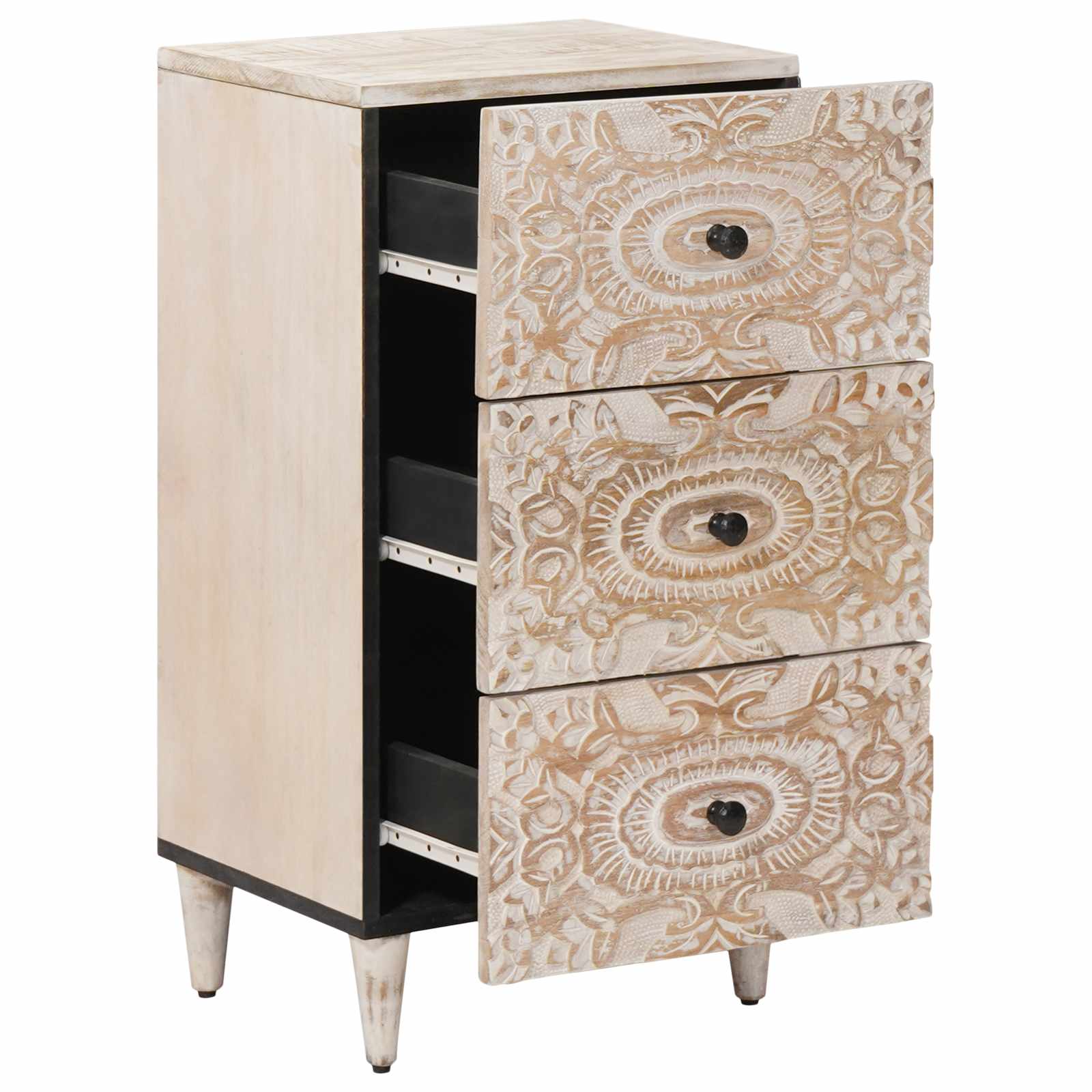 Credenza Bianco 40 x 33,5 x 75 cm Legno di mango massello | homemem39