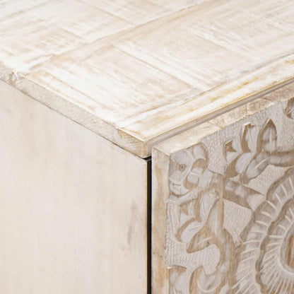 Credenza Bianco 40 x 33,5 x 75 cm Legno di mango massello | homemem39