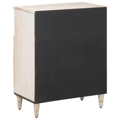 Credenza Bianco 60 x 33,5 x 75 cm Legno di mango massello