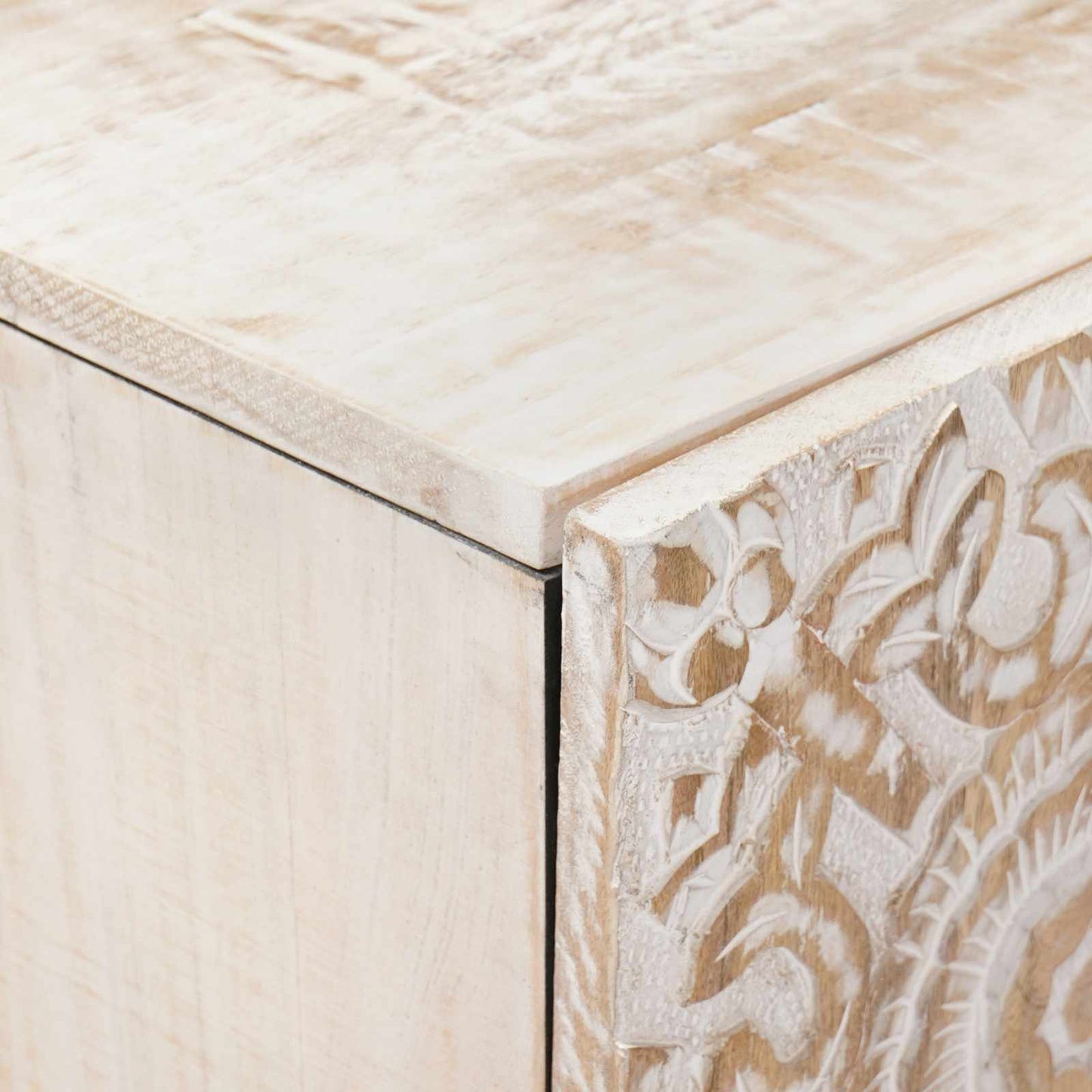 Credenza Bianco 60 x 33,5 x 75 cm Legno di mango massello | homemem39