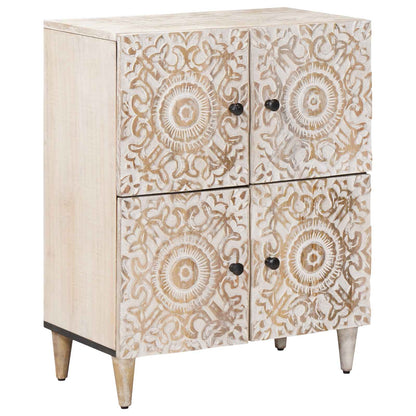 Credenza Bianco 60 x 33,5 x 75 cm Legno di mango massello | homemem39