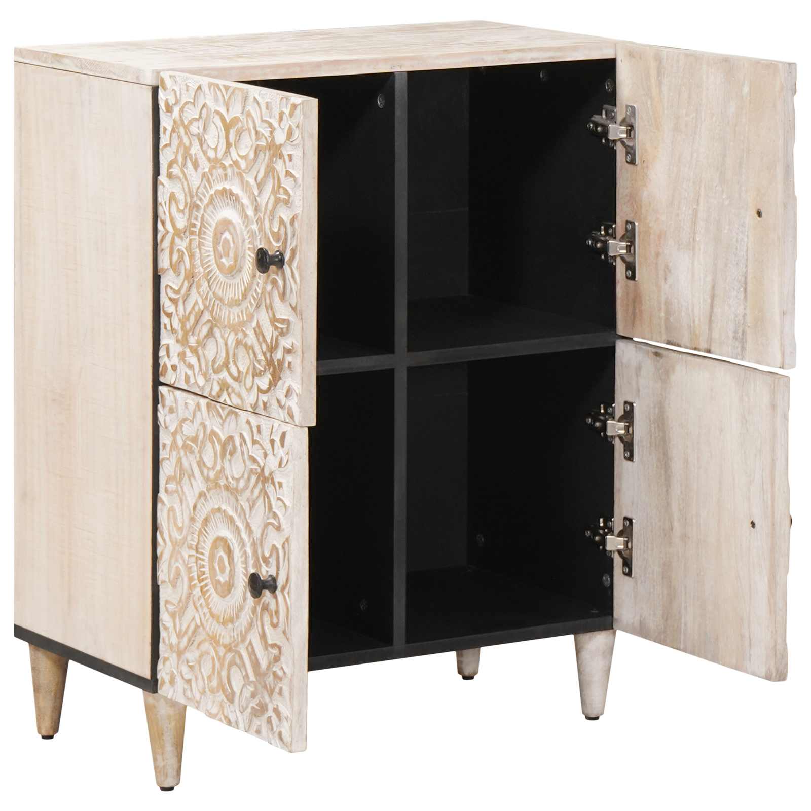 Credenza Bianco 60 x 33,5 x 75 cm Legno di mango massello | homemem39