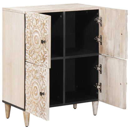 Credenza Bianco 60 x 33,5 x 75 cm Legno di mango massello | homemem39