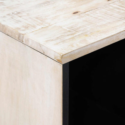 Credenza Bianco 80 x 33,5 x 75 cm Legno di mango massello