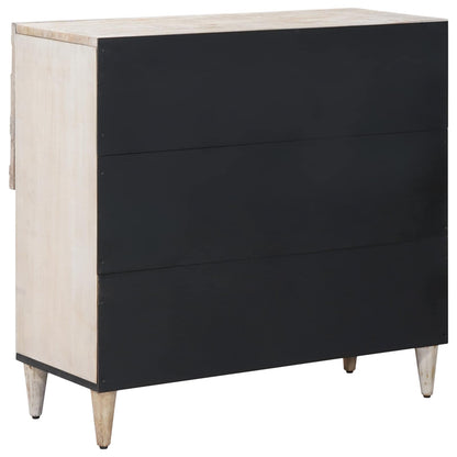 Credenza Bianco 80 x 33,5 x 75 cm Legno di mango massello | homemem39
