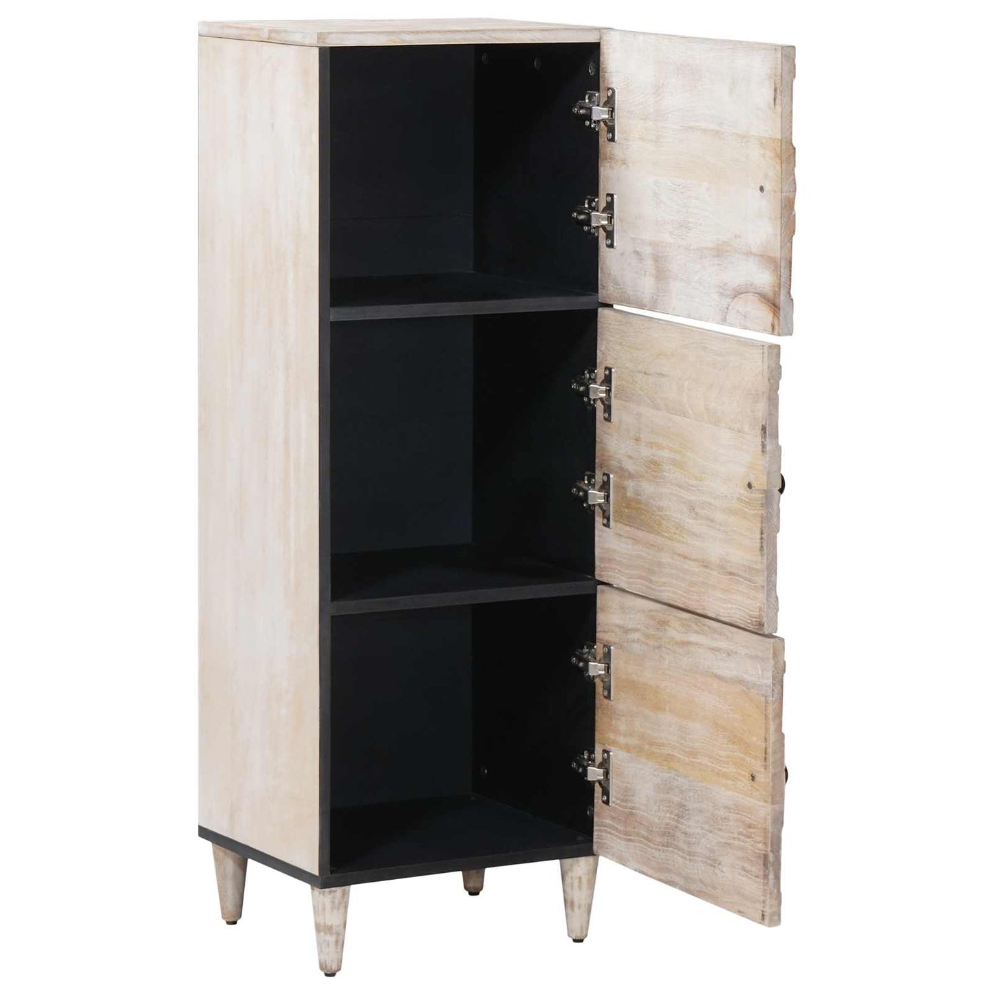 Mobile Alto Bianco 40 x 33,5 x 110 cm Legno di mango massello | homemem39