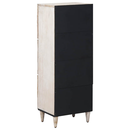 Mobile Alto Bianco 40 x 33,5 x 110 cm Legno di mango massello