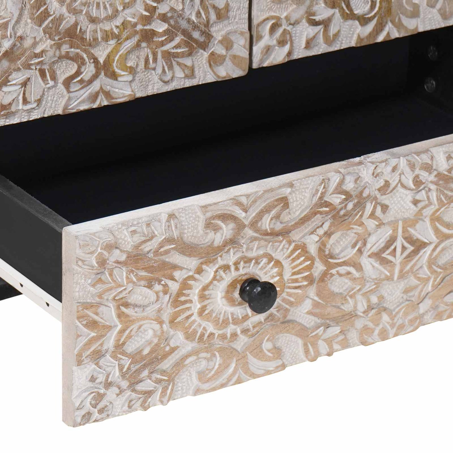 Mobile Alto Bianco 60 x 33,5 x 100 cm Legno di mango massello | homemem39