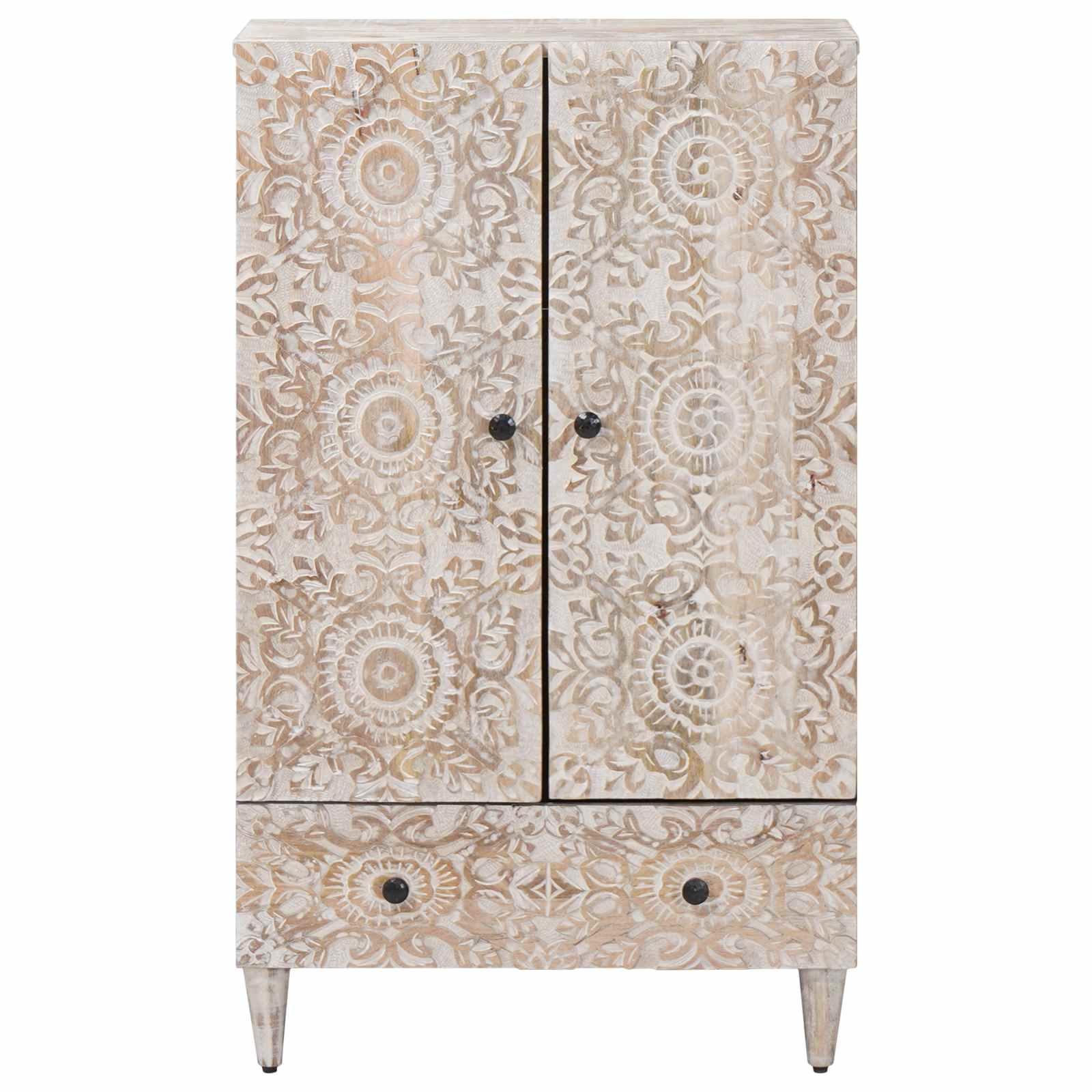 Mobile Alto Bianco 60 x 33,5 x 100 cm Legno di mango massello | homemem39