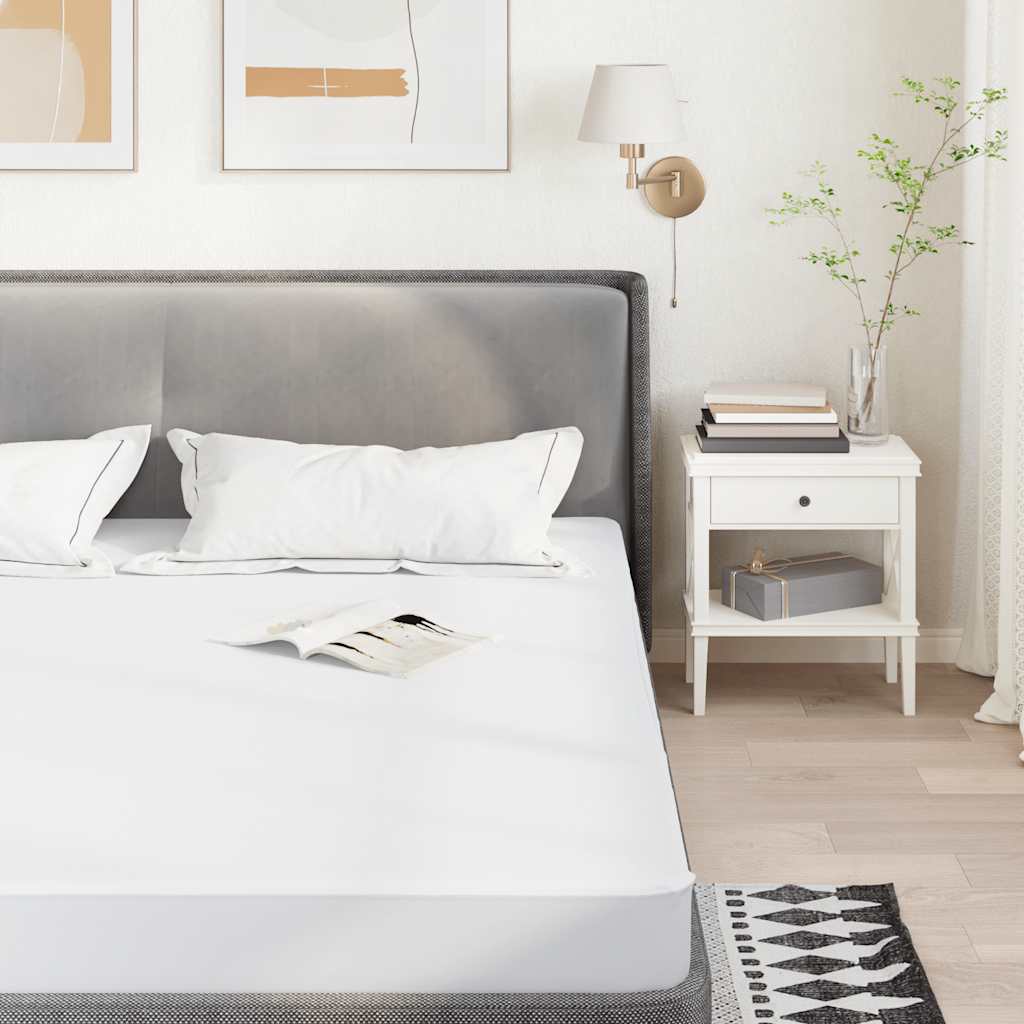 Coprimaterasso Bianco 200x200 cm Impermeabile