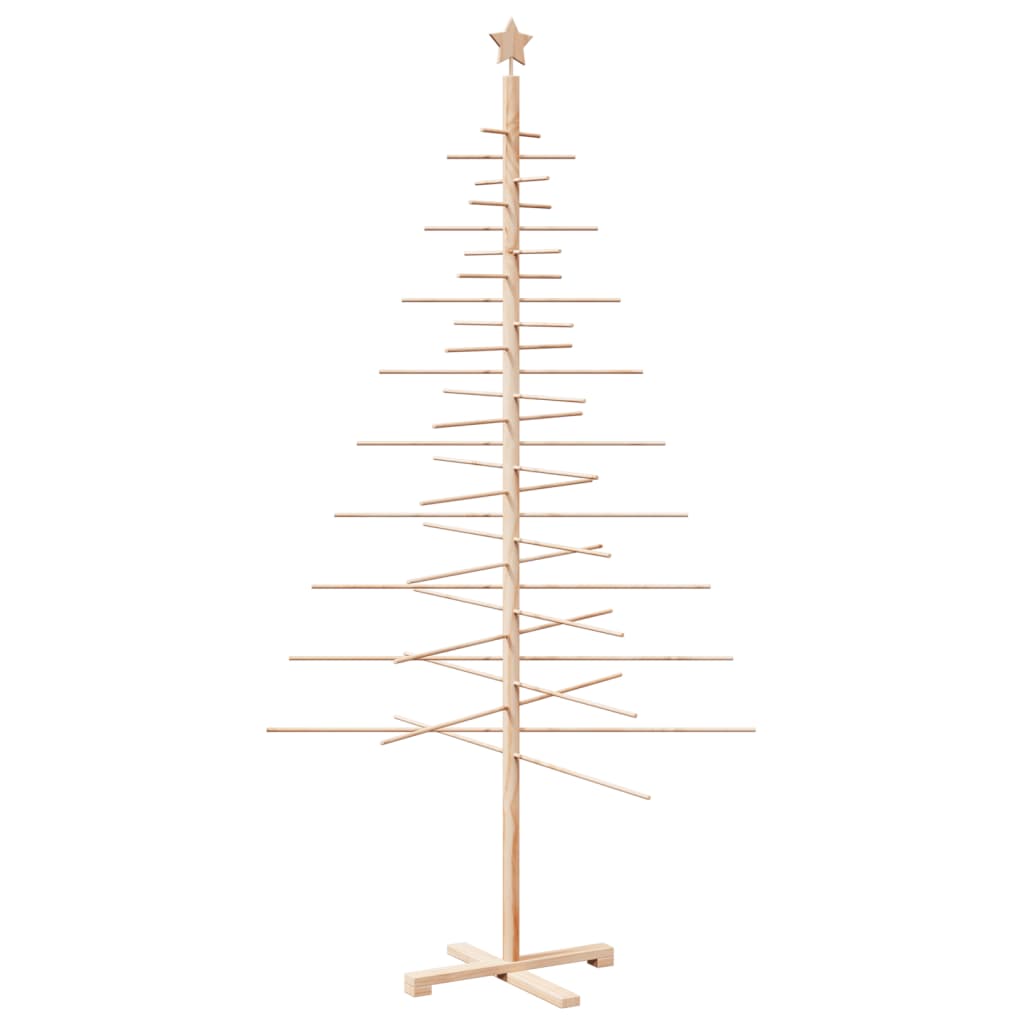 Albero di Natale Decorativo in Legno 210 cm Legno Massello Pino