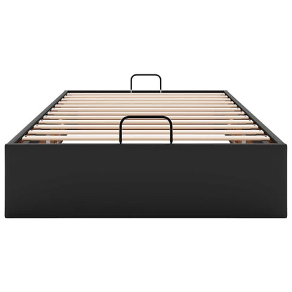 Struttura Letto Pouf senza Materasso Nero 80x200 cm Similpelle