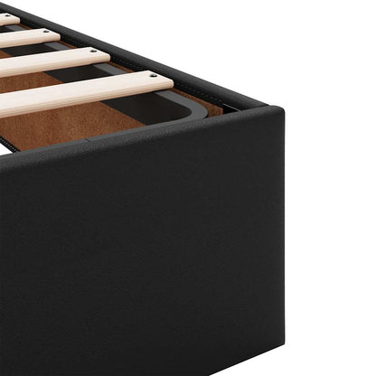 Struttura Letto Pouf senza Materasso Nero 80x200 cm Similpelle